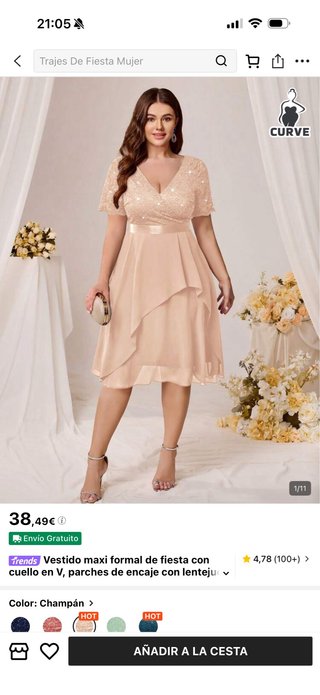 Vestido de fiesta talla XL sin estrenar