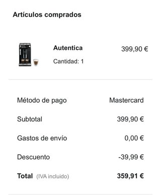 Cafetera Delonghi Autentica NUEVA ETAM29.510.B