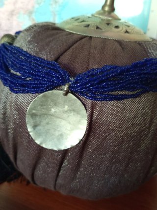 Collar Indio Vintage Azul y Plateado