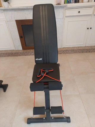 Banco de pesas y abdominales con cintas