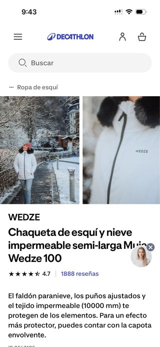 Chaqueta de esquí Wedze
