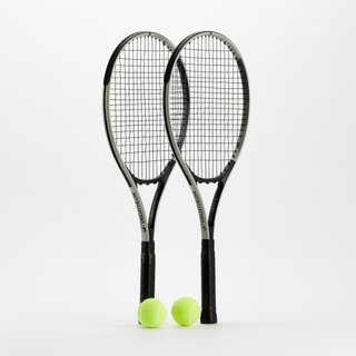 Set de 2 raquetas de tenis Essential Adulto  2 pelotas 1