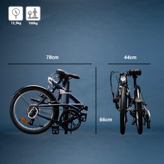 Bicicleta plegable de aluminio 20 pulgadas 7V Tilt 500 azul