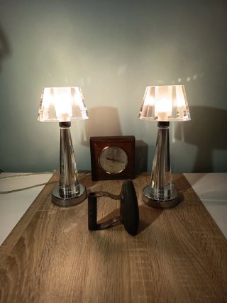 Lámparas de cristal macizo y metal