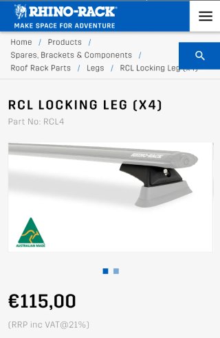 Kit de Patas con Rhino Rack RCL4