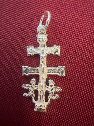 Colgante Cruz Caravaca Plata 3cm