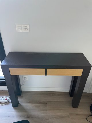 Consola recibidor madera negra y marrón