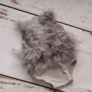 Conjunto fotografía newborn encaje gris