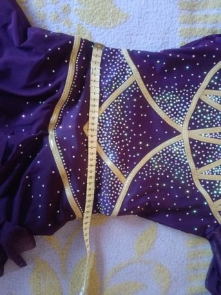 Maillot Patinaje Niña Adulta Morado Dorado