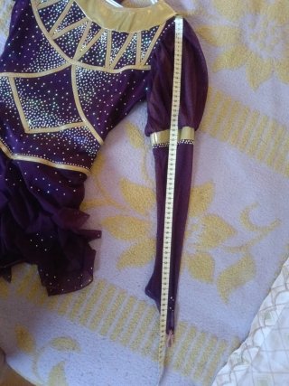 Maillot Patinaje Niña Adulta Morado Dorado