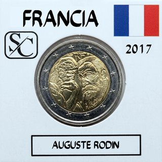 Moneda conmemorativa 2 euros Francia 2017 Rodin.