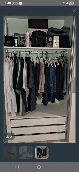 Armario puertas correderas blanco y gris