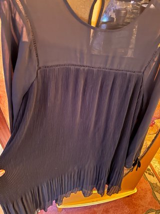 Vestido negro fiesta plisado