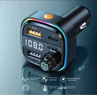 Transmisor FM Coche Bluetooth Carga Rápida