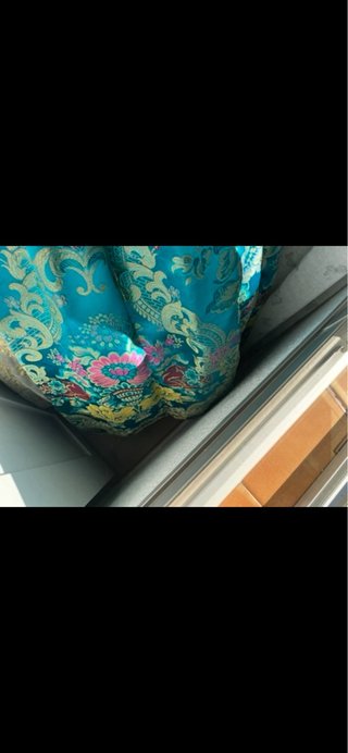 Falda fallera oro y turquesa