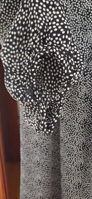 Vestido Mango Negro/Blanco Estampado