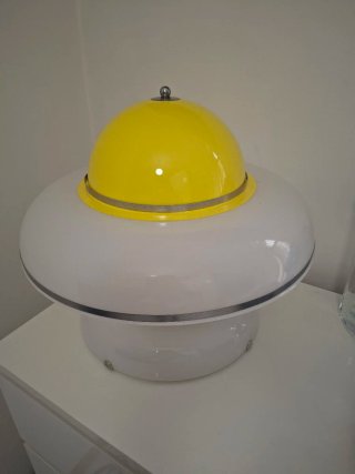 Lampada Space Age bianca e gialla