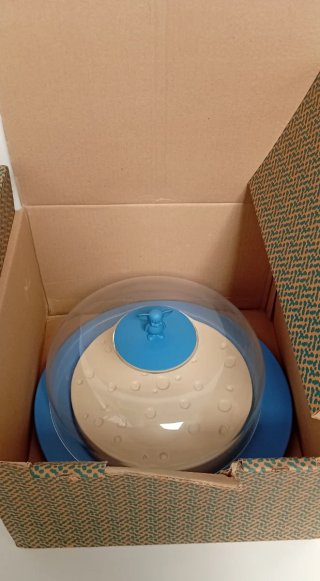 QUESERA/TARTERA PORCELANA, HIERRO Y VIDRIO ALESSI