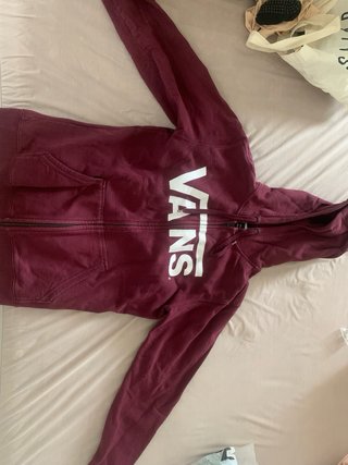 Sudadera Vans con cremallera color granate
