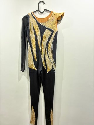 Mallot Gimnasia Rítmica Negro y Dorado