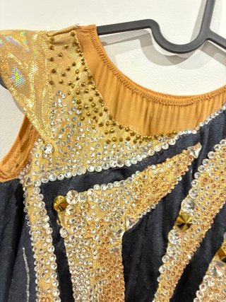 Mallot Gimnasia Rítmica Negro y Dorado