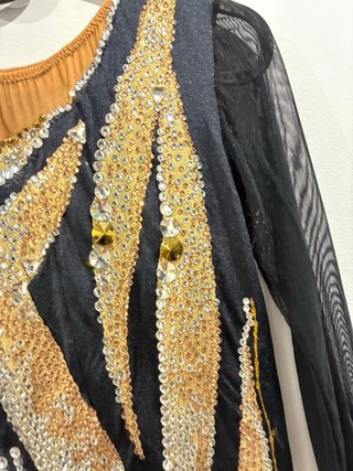 Mallot Gimnasia Rítmica Negro y Dorado