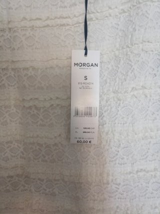 Vestido Morgan blanco encaje volantes