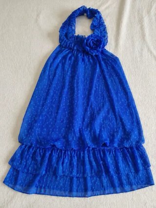Abito blu cobalto con fiore tg.XS/S