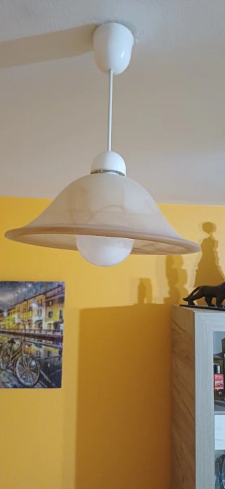 Lámpara de techo de cristal y plástico