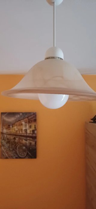 Lámpara de techo de cristal y plástico