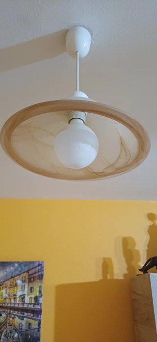 Lámpara de techo de cristal y plástico