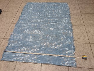 Tappeto in Cotone Blu e Bianco