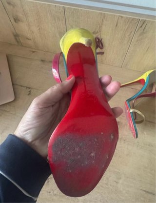 Sandalias Christian Louboutin Azul y Rojo