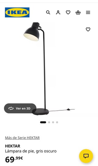 Lámpara de pie IKEA Hektar Gris Oscuro