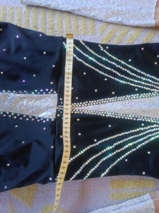 Maillot Patinaje Competición Negro y Plateado
