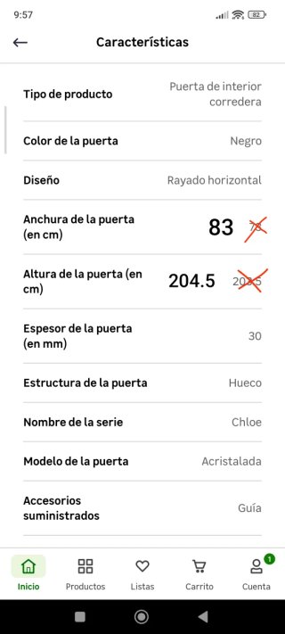 Puerta corredera negra con guía granero