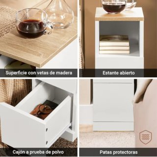 Mesita de noche estilo nórdico