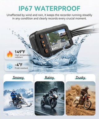Cámara Moto 1080P Doble Lente Delantera