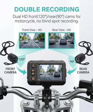 Cámara Moto 1080P Doble Lente Delantera