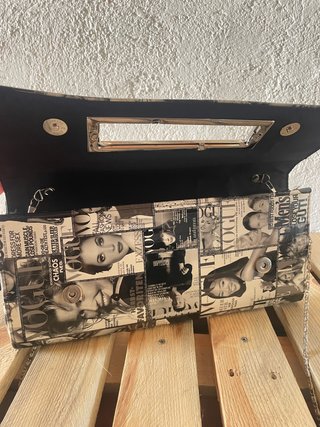 Bolso Clutch Vogue Revista Blanco Negro