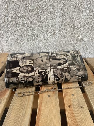 Bolso Clutch Vogue Revista Blanco Negro