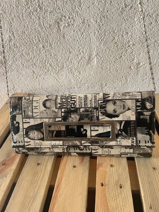 Bolso Clutch Vogue Revista Blanco Negro
