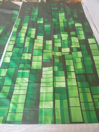 Cortinas Minecraft Verde y Negro