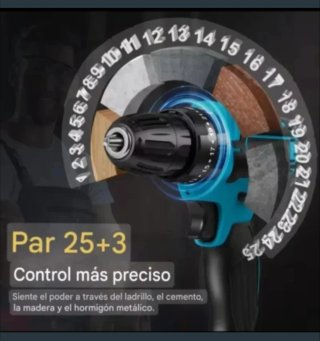 Taladro Atornillador Accesorios (2 Baterías)