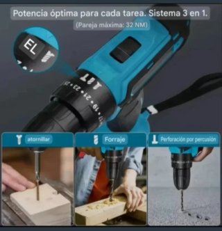 Taladro Atornillador Accesorios (2 Baterías)
