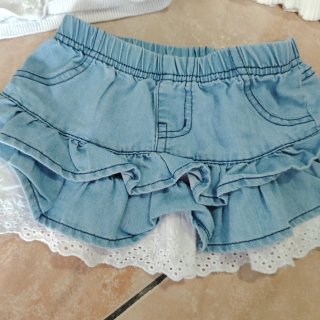Set 2 magliette e gonnellina jeans 12-18 mesi