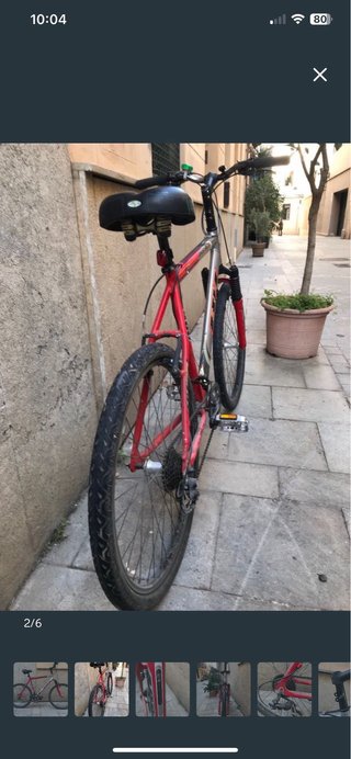 Bicicleta BH 480 Roja y plateada
