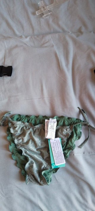 Bañador Talla M/38/10 Verde y Plateado