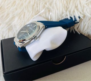 Reloj MSTIANQ Acero y Correa Silicona Azul