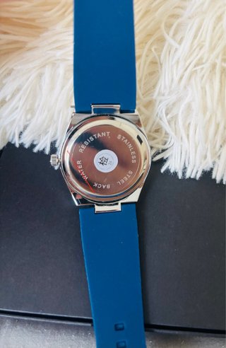 Reloj MSTIANQ Acero y Correa Silicona Azul